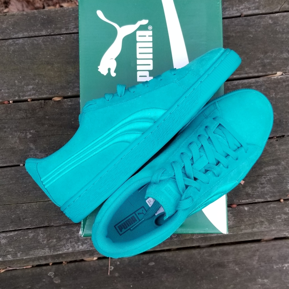 Teal Suede Puma Sneakers
